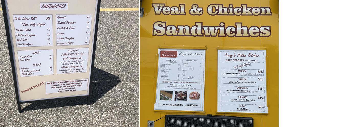 Fanny’s Italian Kitchen Menu