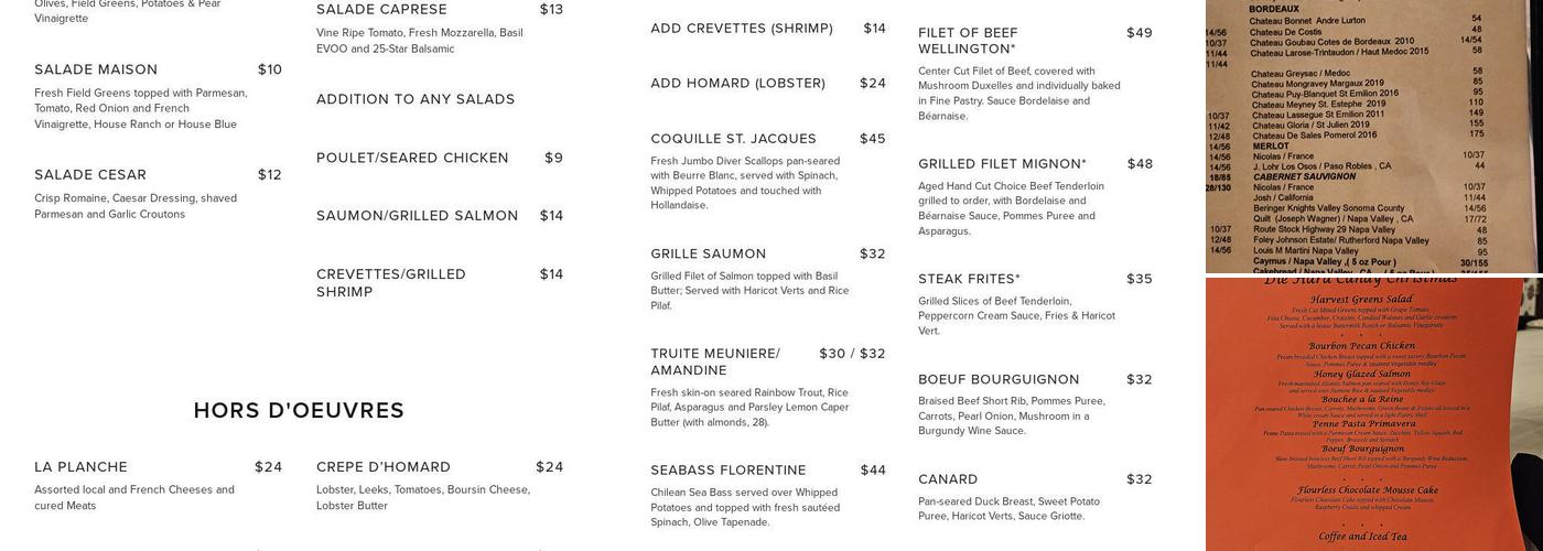 Petite Violette Menu