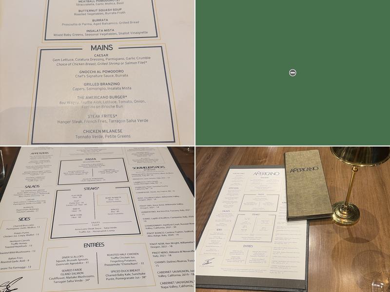 The Americano Atlanta by Scott Conant Menu