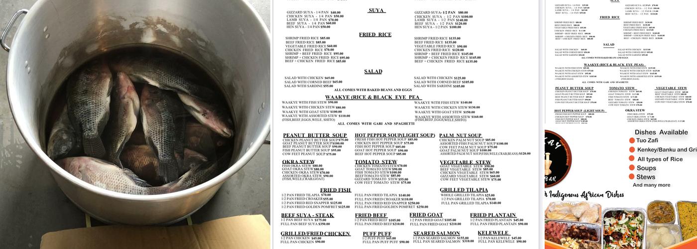 MAKAY AFRICAN RESTAURANT. Pre-Order Food in 1/2 Pan, Full Pan & Big Bowl Only. We ship to all other states. Call Before Menu