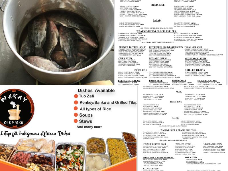 MAKAY AFRICAN RESTAURANT. Pre-Order Food in 1/2 Pan, Full Pan & Big Bowl Only. We ship to all other states. Call Before Menu