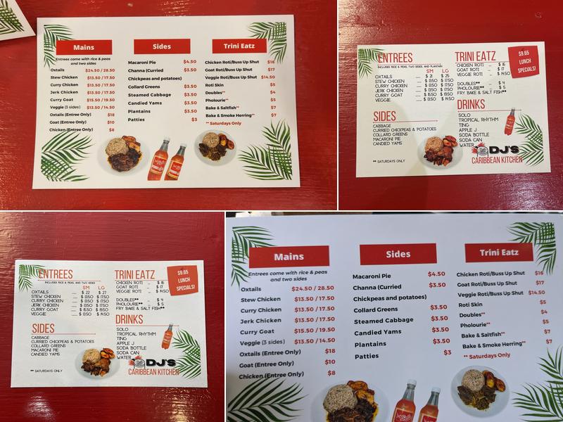 DJ’s CARIBBEAN KITCHEN Menu