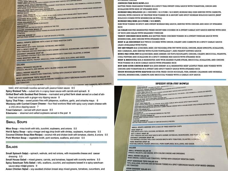 Noodle Menu