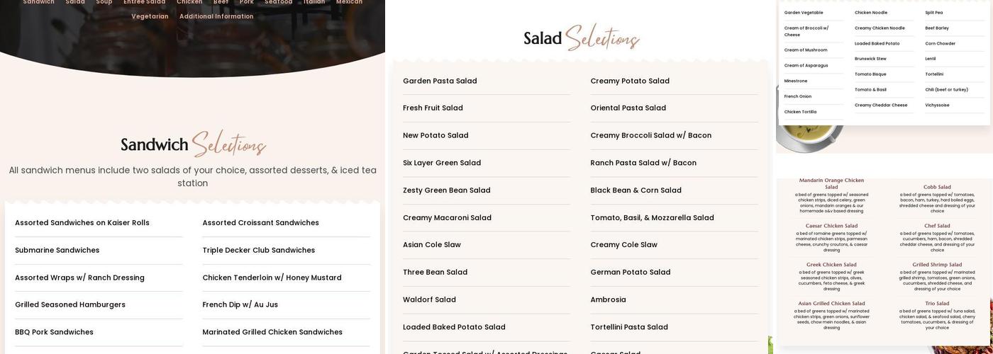 Loving Spoonfulls Catering Inc Menu