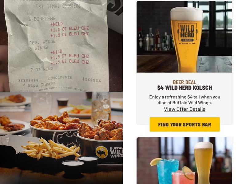 Buffalo Wild Wings 'GO' Menu