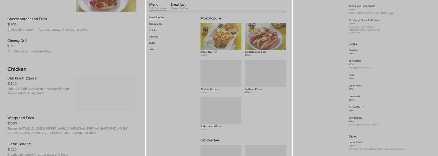 Bee Glad Lounge Menu