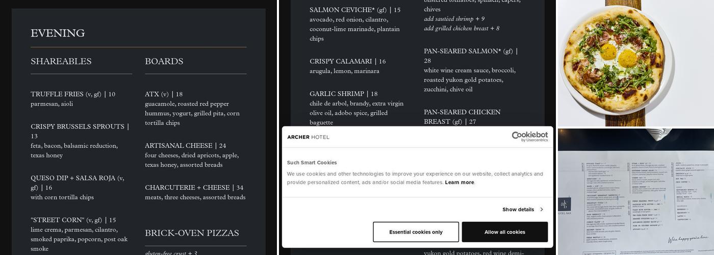 AKB, a hotel bar Menu