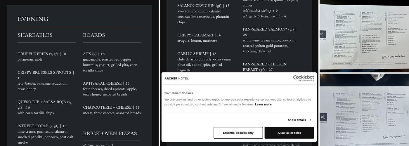 AKB, a hotel bar Menu