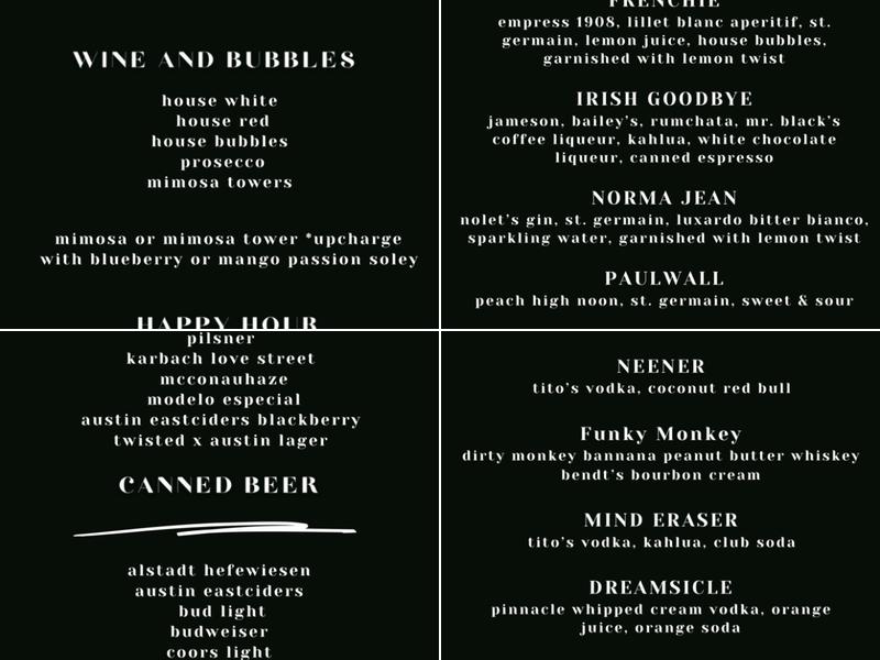 Manchaca Sports Bar Menu