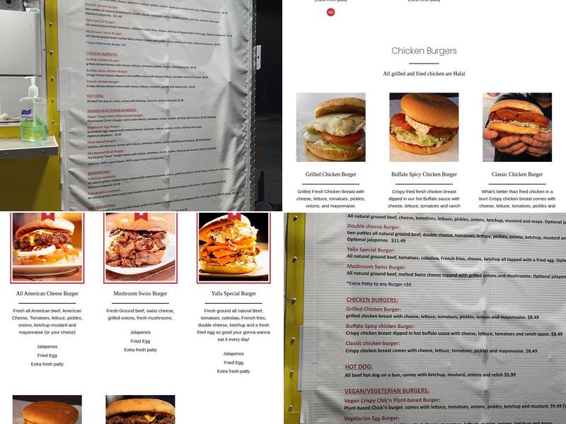 Yalla Burgers and wings Menu