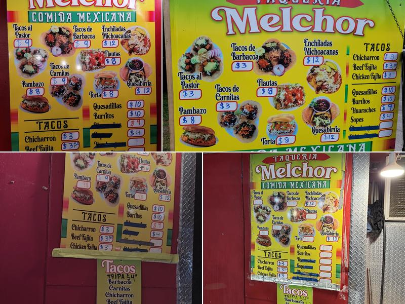 Taqueria Melchor Menu