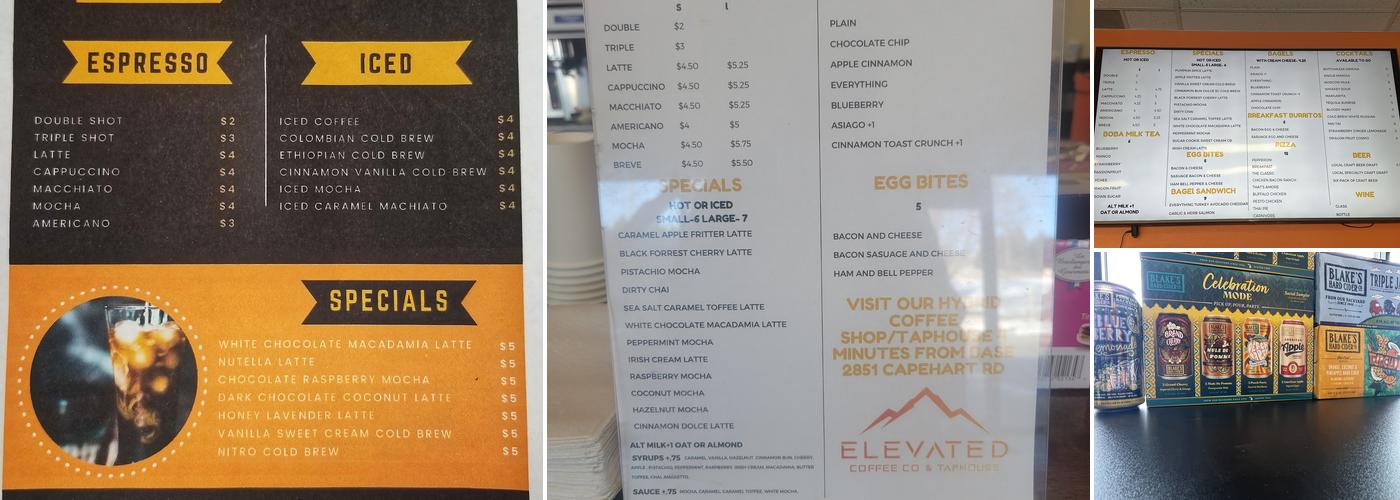 Elevated Coffee Co Menu