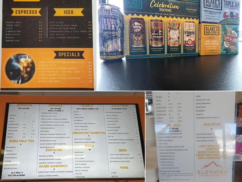 Elevated Coffee Co Menu