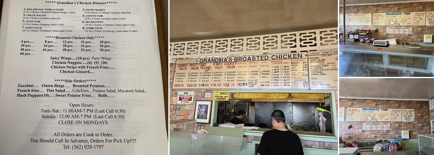 Grandma's Broasted Chicken Menu