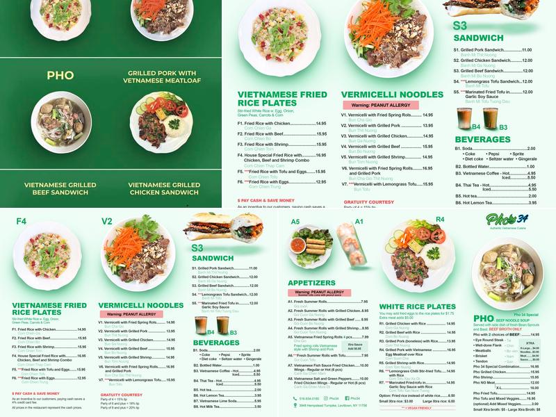 PHO 34 Menu