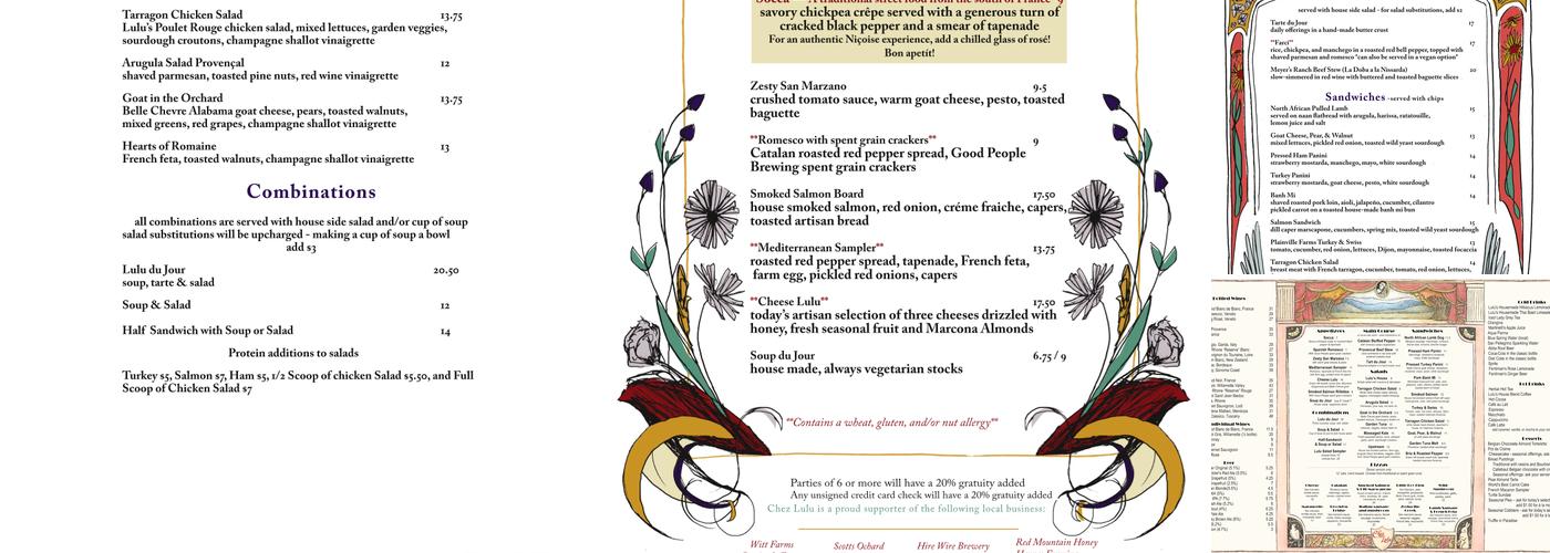 Chez Lulu Menu