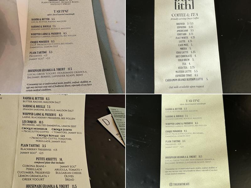The Judith Menu