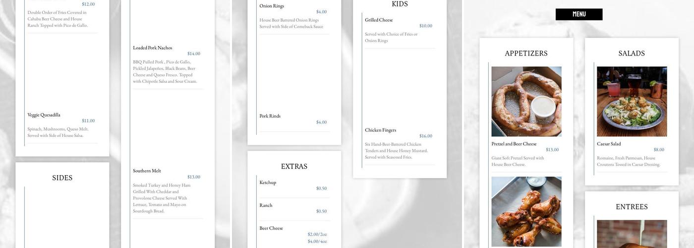 The Current at Cahaba Menu
