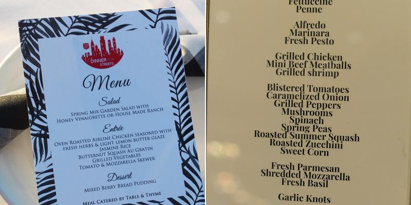 Table and Thyme Catering Menu