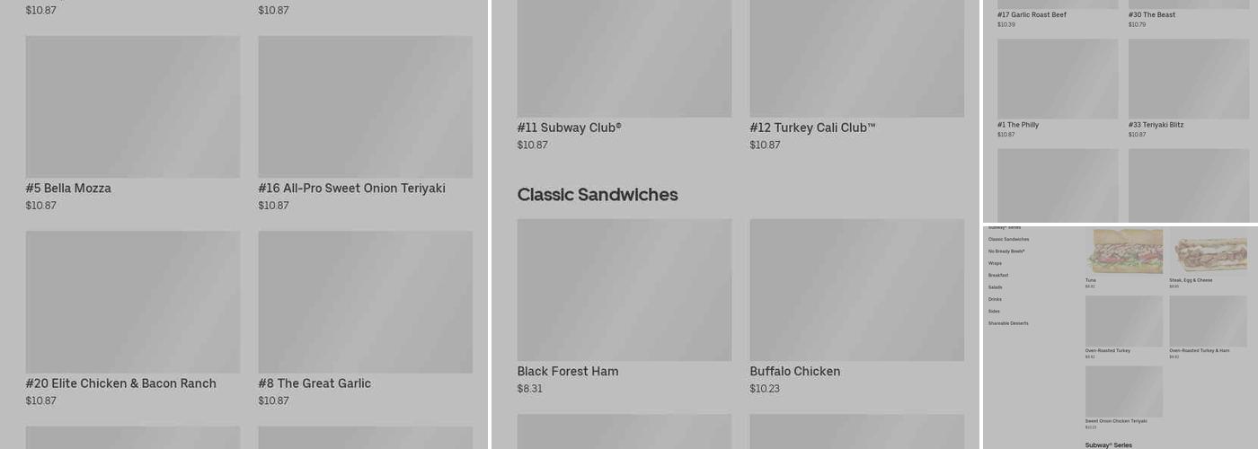Subway BJCC Menu