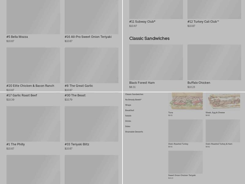 Subway BJCC Menu
