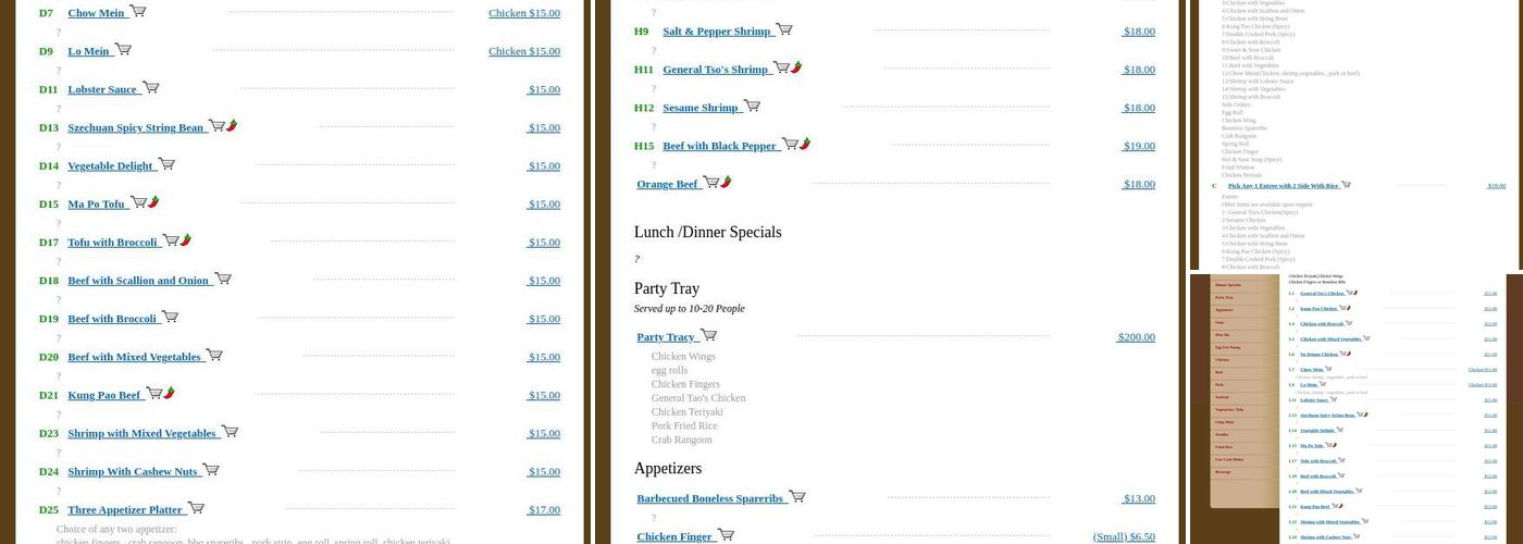 Hong Kong 888 Cafe Menu