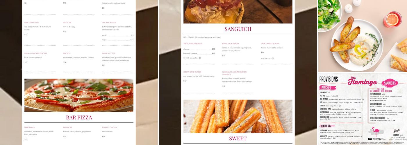 The Flamingo Menu