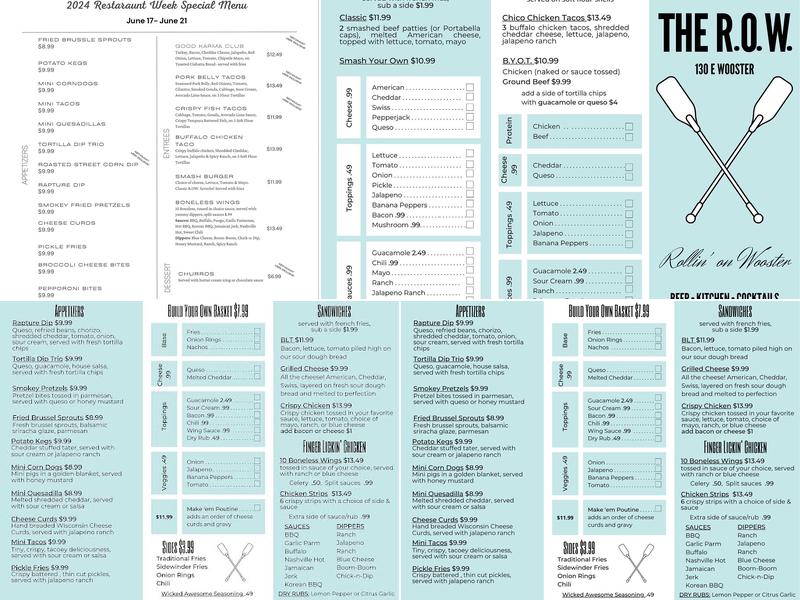 The R.O.W. - Bowling Green, OH Menu
