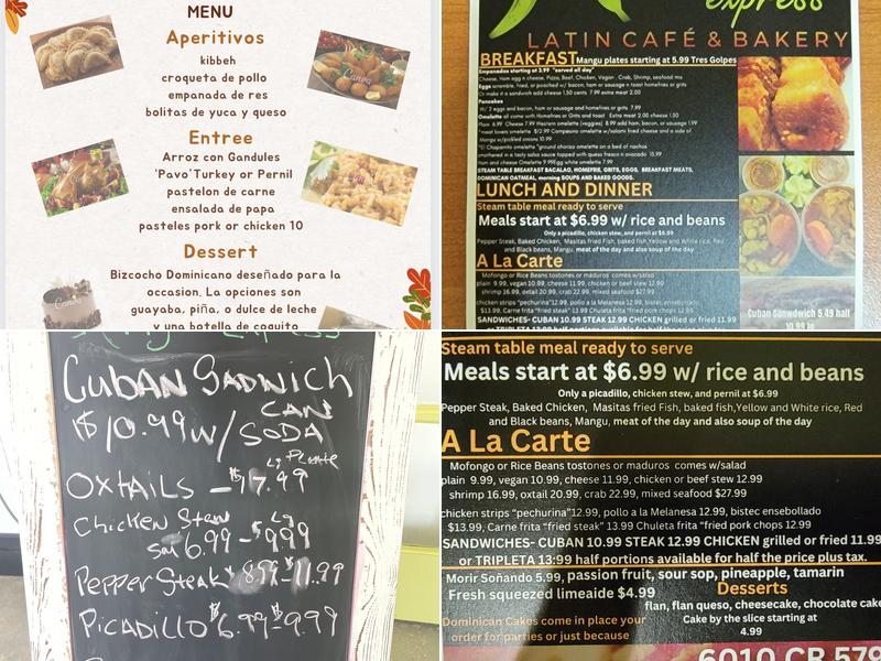 Mangu Express Latin Cafe & Bakery Menu