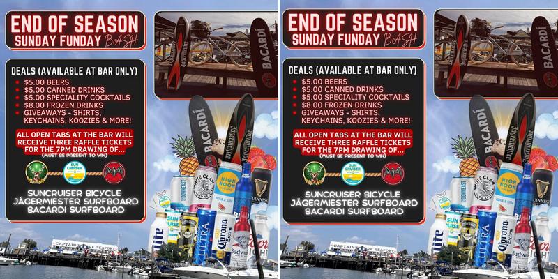 Captain's Cove Heliport Menu