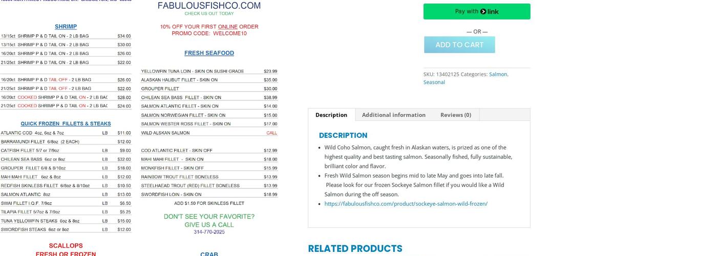 Fabulous Fish Co Menu