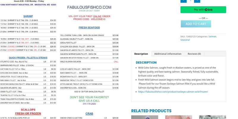 Fabulous Fish Co Menu