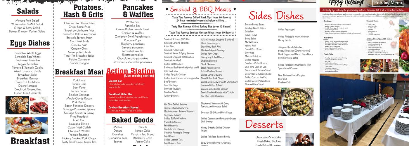Tasty Tips Catering Menu