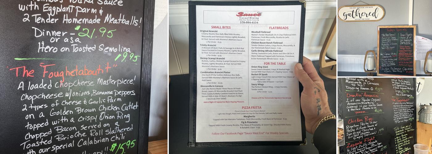 Sauce Menu