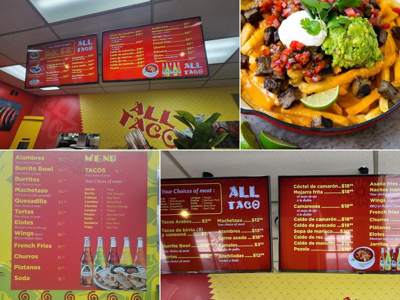 Alltaco Restaurant. Menu