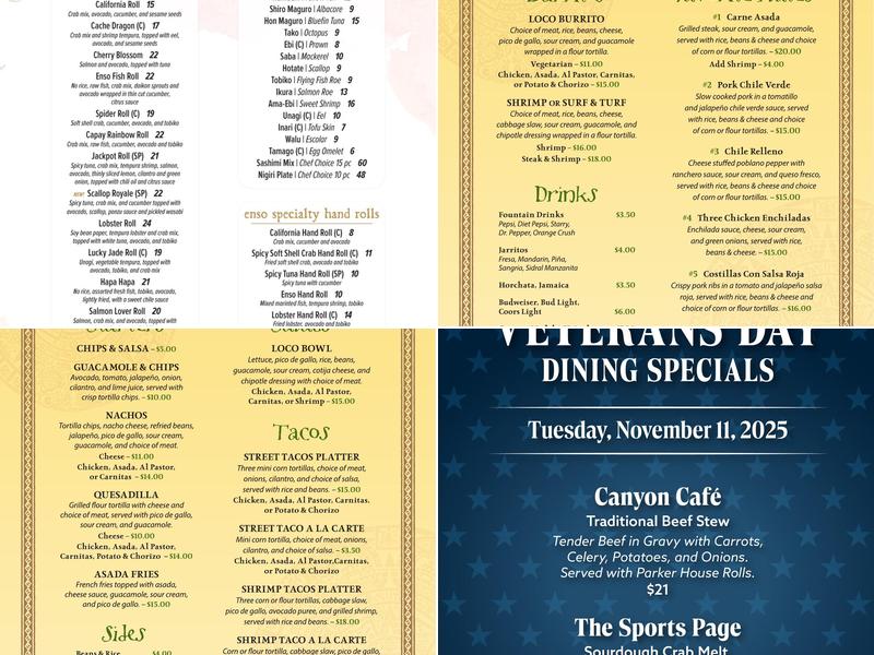 Sports Page Pub Menu