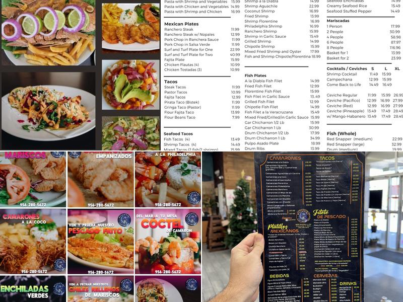 SpaceFish Mariscos Restaurant Menu