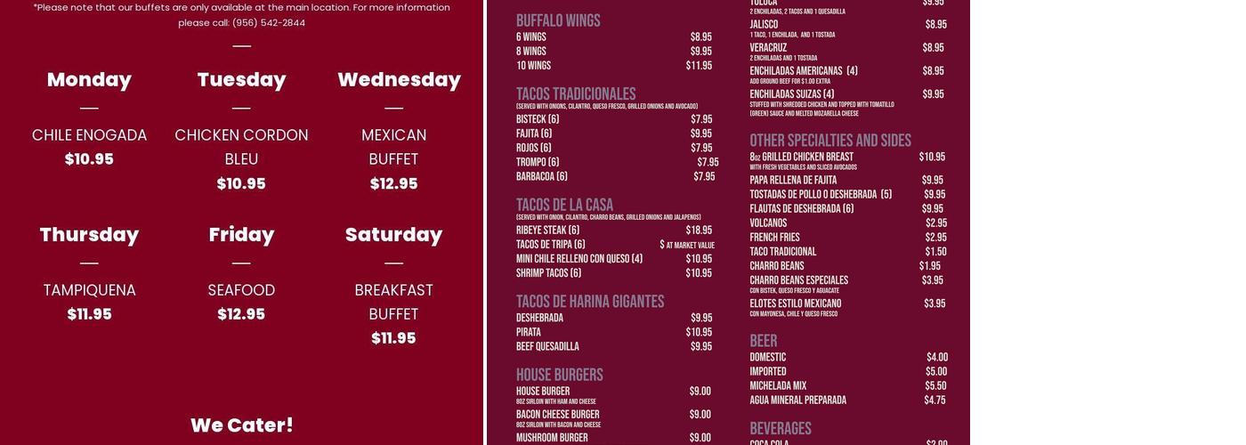 Ricardo's Restaurant - Price Menu