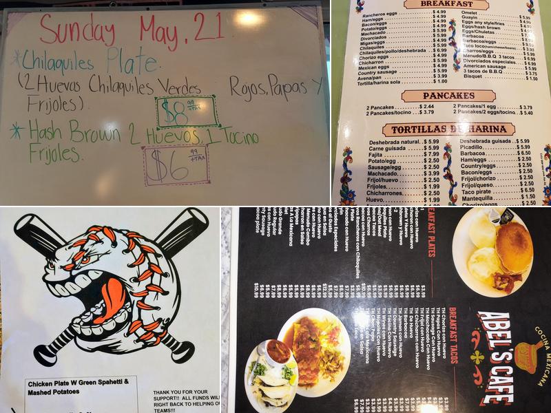 Abel's Cafe Menu