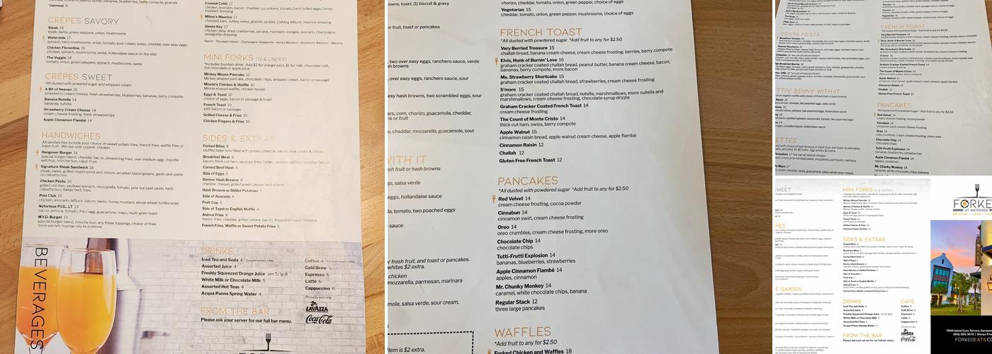 Forked at Waterside Menu