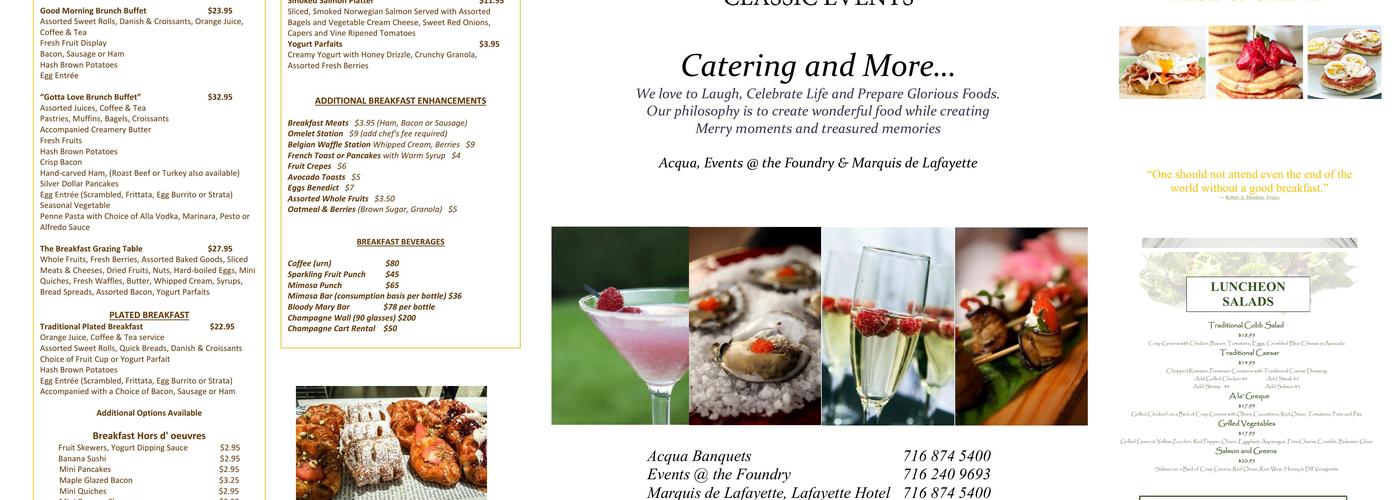 Foundry Lounge Menu