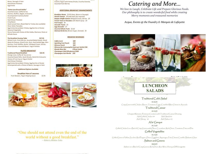 Foundry Lounge Menu