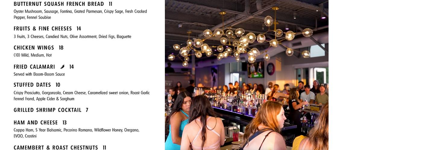 Patrick's Rooftop Menu