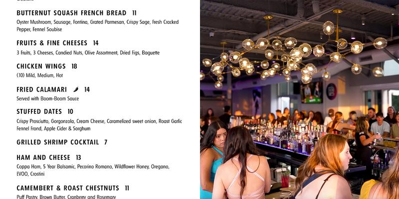 Patrick's Rooftop Menu