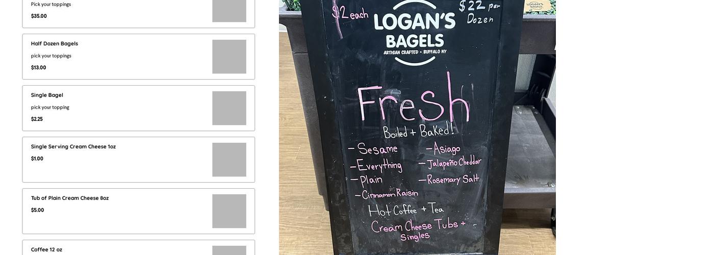 Logan's Bagels Menu