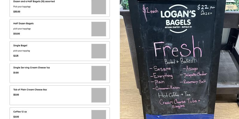 Logan's Bagels Menu