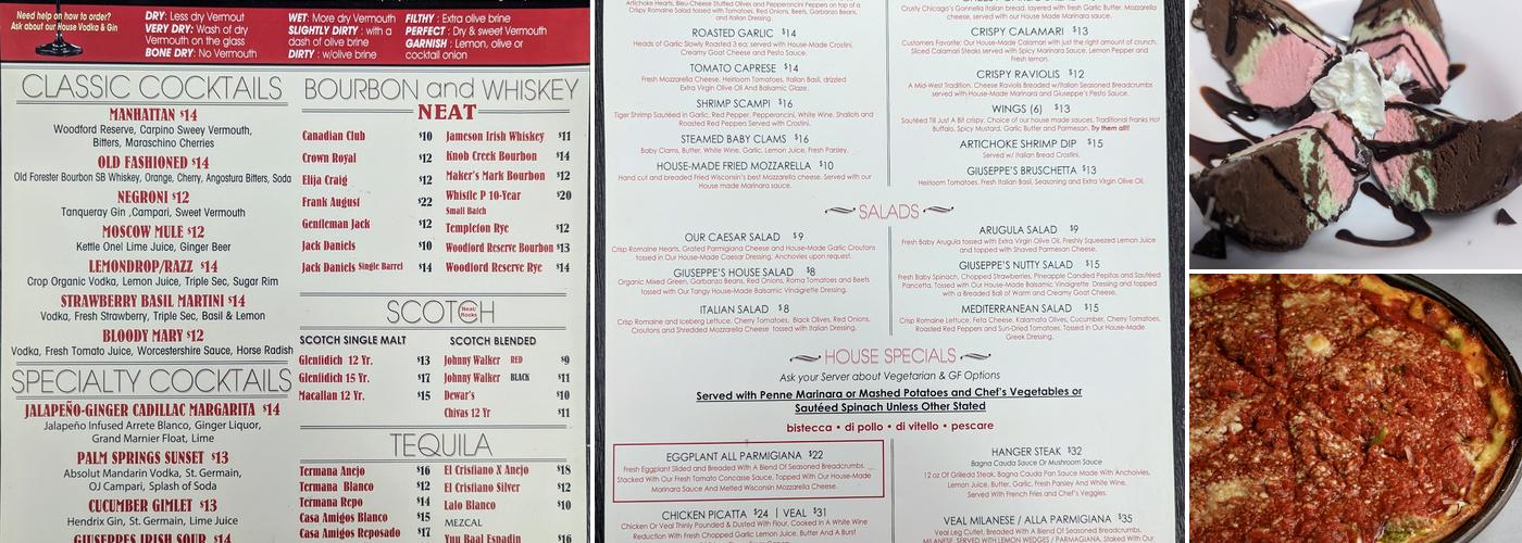 Giuseppe's Pizzeria Menu