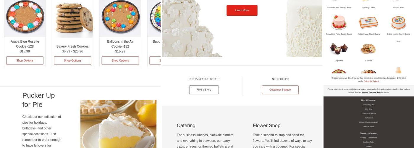 Hy-Vee Bakery Menu