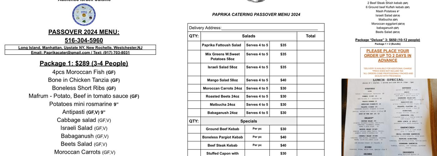 Paprika Menu