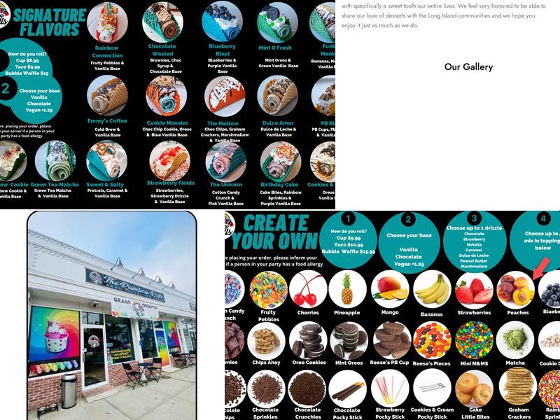 The Rainbow Rolls Menu